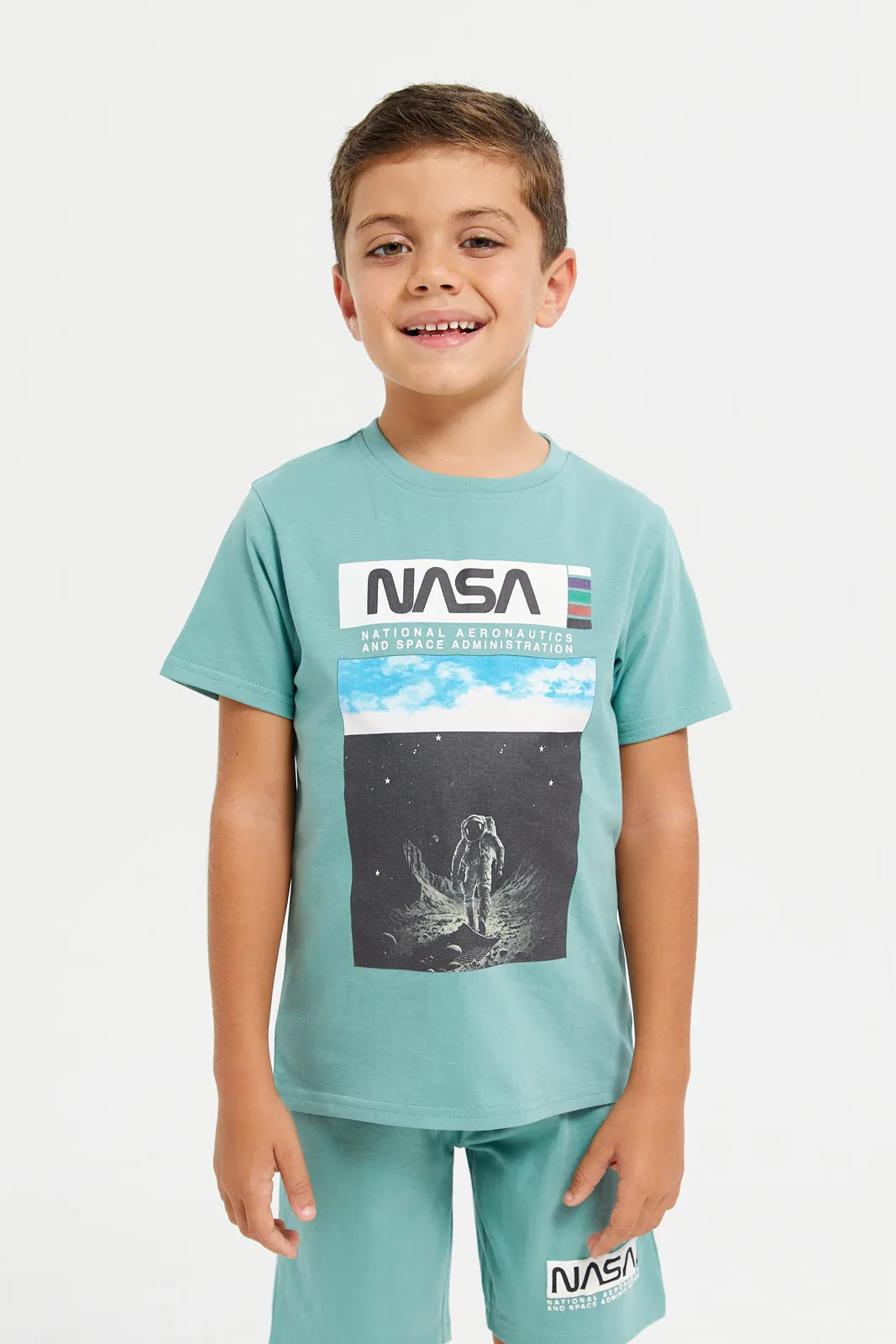 Boys Mint Nasa Pyjama Set (2 Piece)