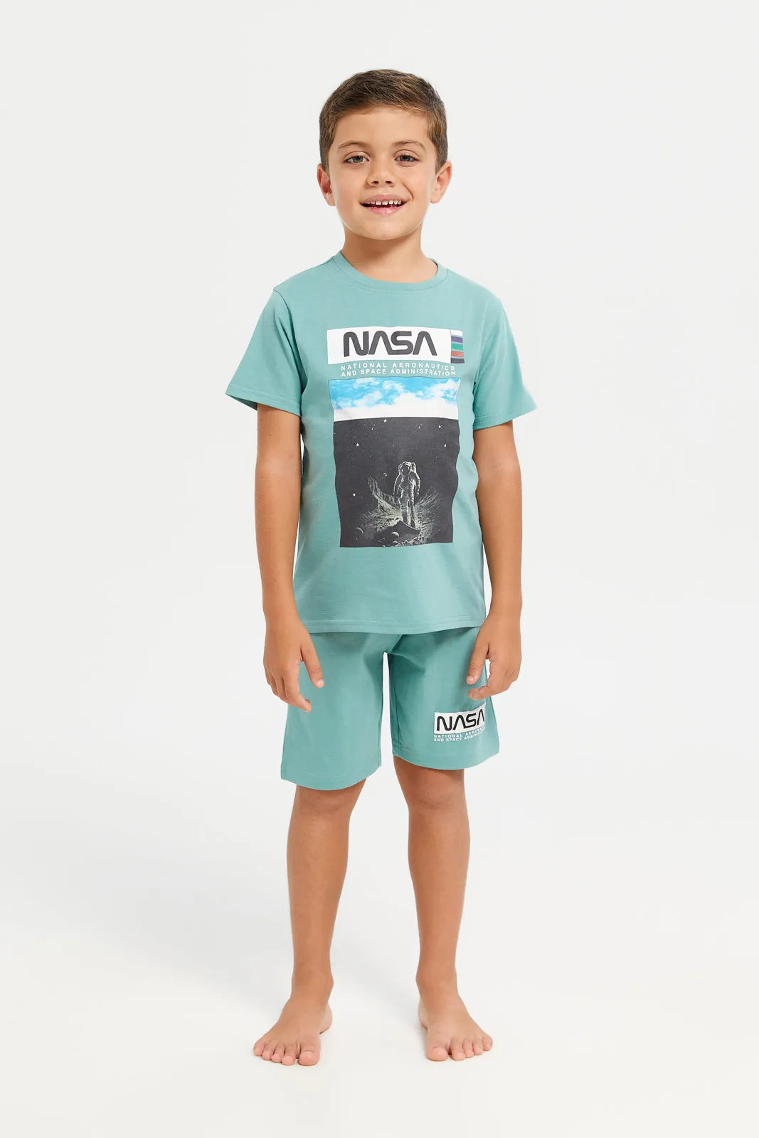 Boys Mint Nasa Pyjama Set (2 Piece)