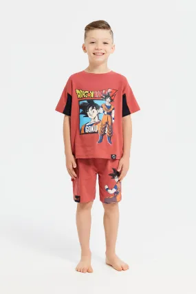 Boys Rust Dragon Ball Z Oversize Pyjama Set (2 Piece)