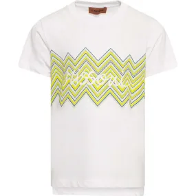 Boys Yellow Zig Zag Logo T-Shirt