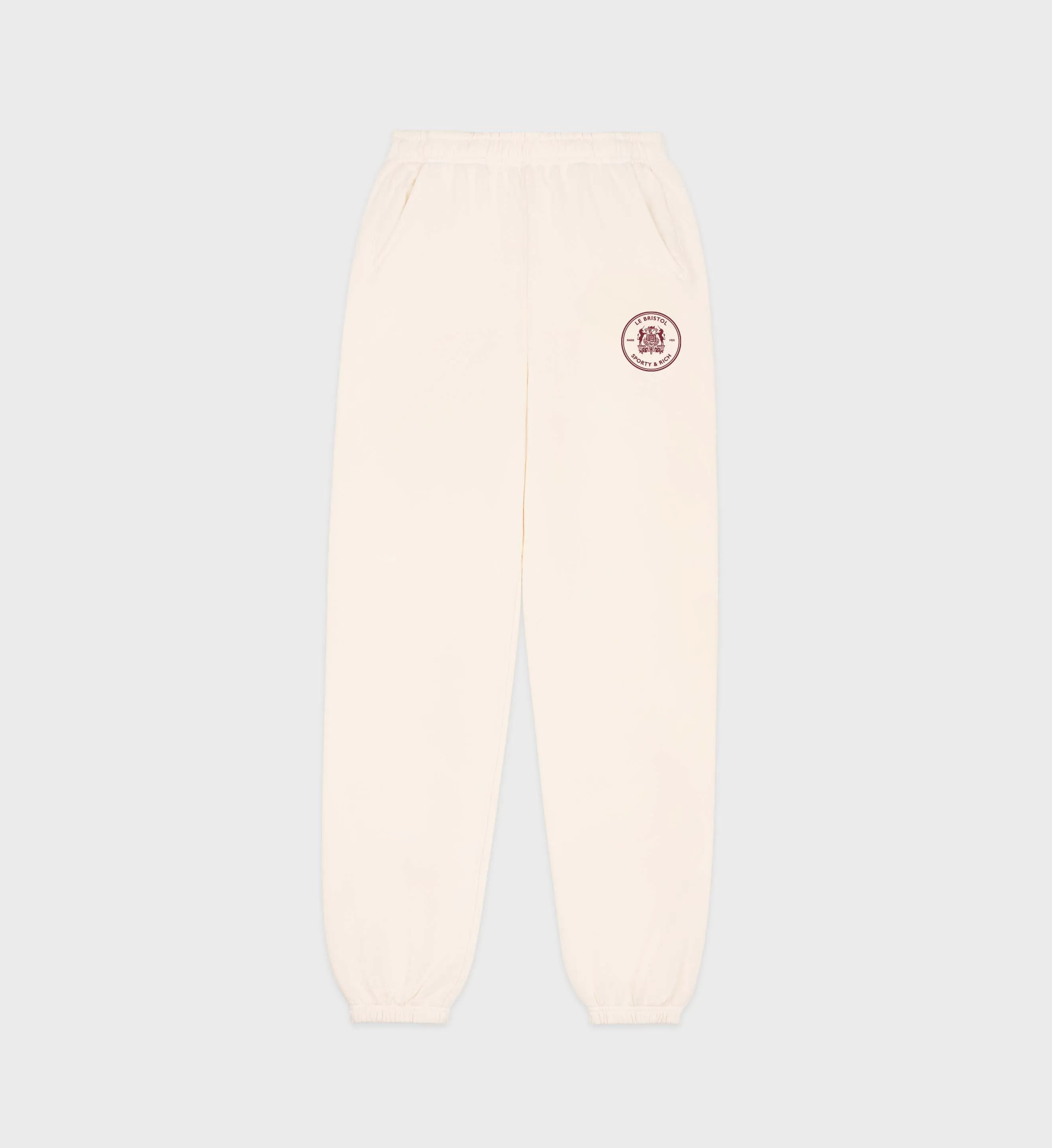 Bristol Crest Sweatpant - Cream/Merlot