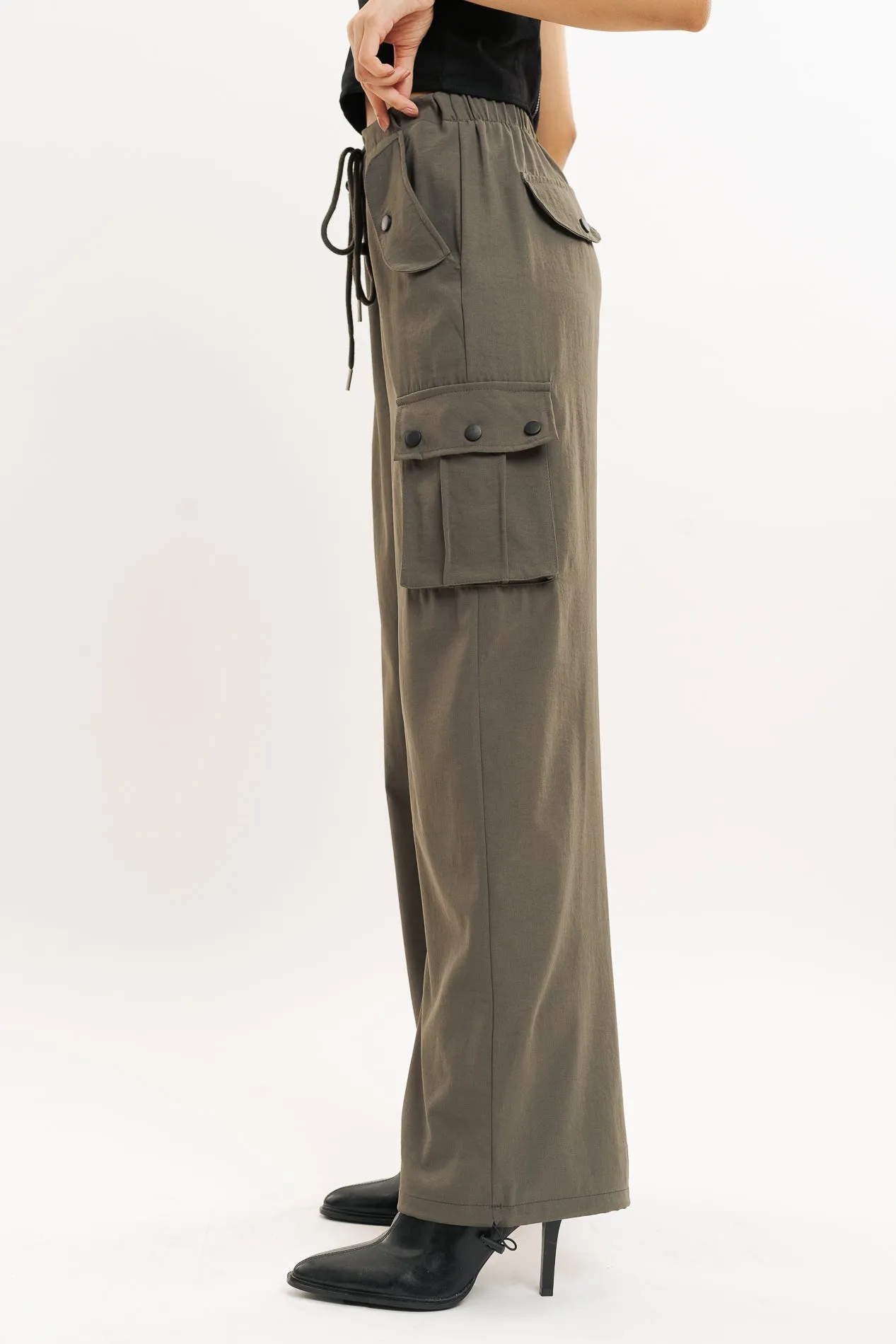 Brown Wide Leg Cargo Trouser