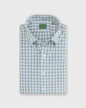 Button-Down Sport Shirt in Storm/Bone Gingham Oxford