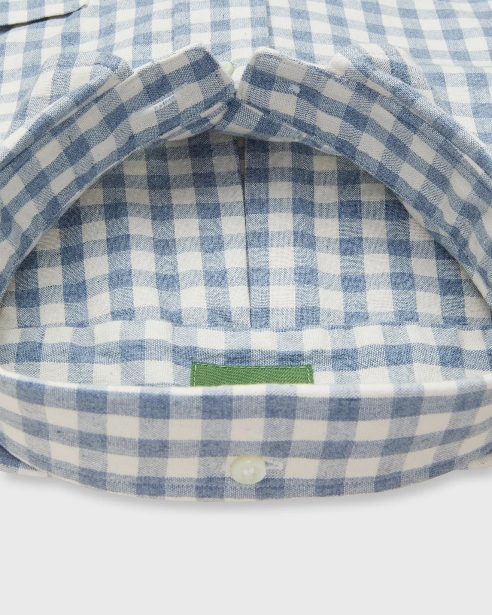 Button-Down Sport Shirt in Storm/Bone Gingham Oxford