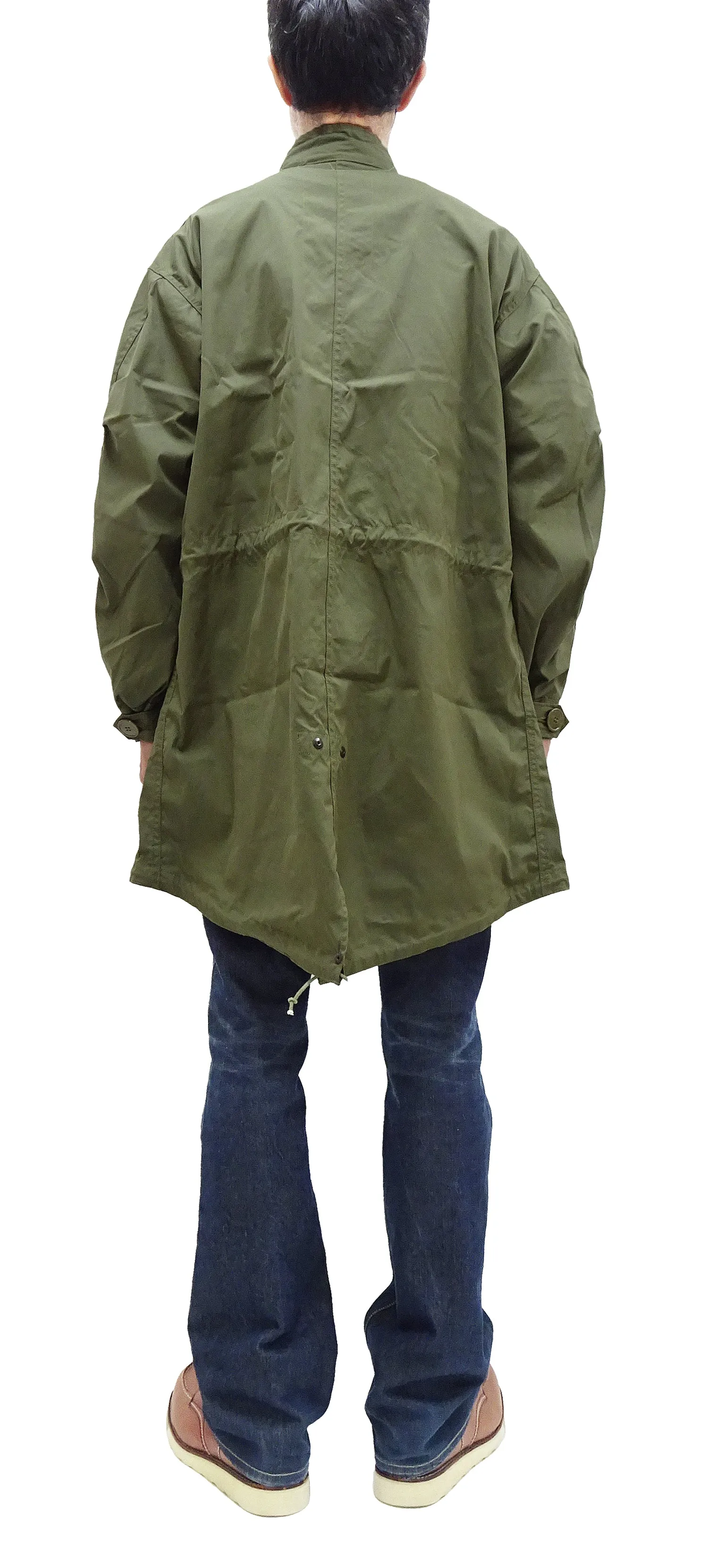 Buzz Rickson M-65 Coat (No Hood, No Liner) Men's Casual Reproduction of US Army M65 Lightweight Fishtail Overcoat BR14719 Olive