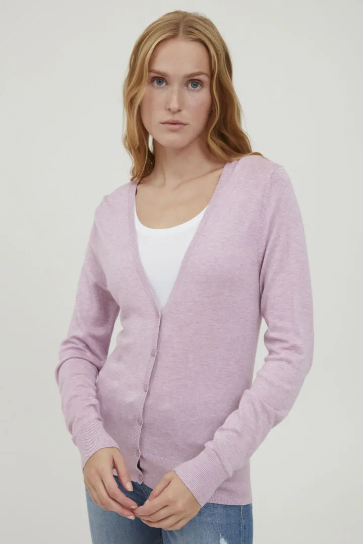 Byoung Bymmpimba V Neck Cardigan Mauve Mist