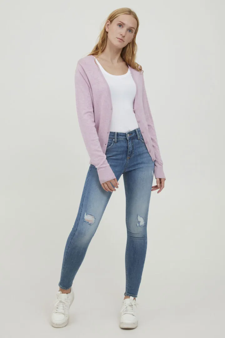 Byoung Bymmpimba V Neck Cardigan Mauve Mist