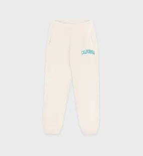 California Kids Sweatpant - Cream/Spring Green