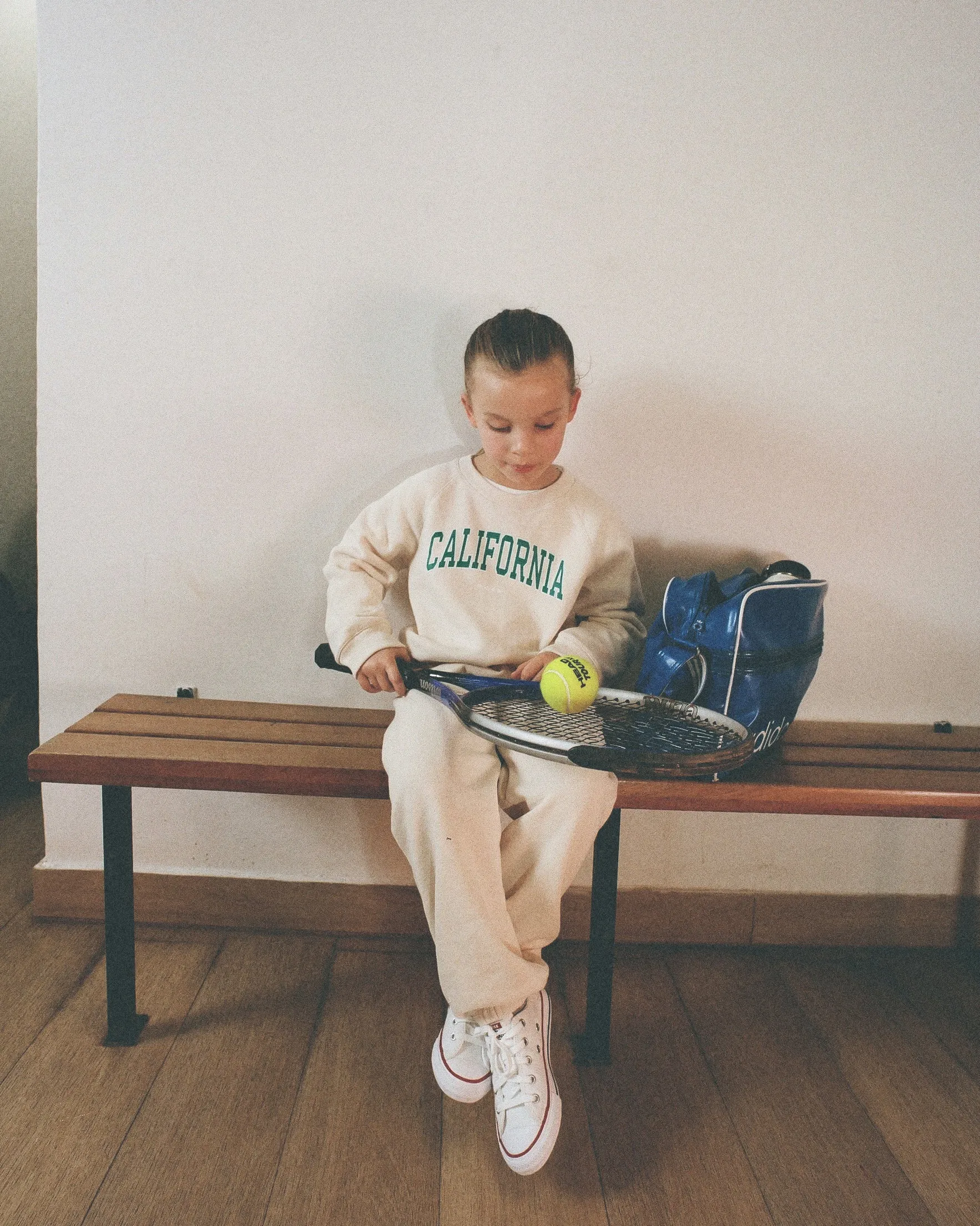 California Kids Sweatpant - Cream/Spring Green