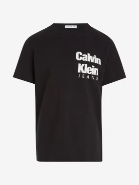 Calvin Klein Boys Mini Blown-Up Logo T-Shirt in Black