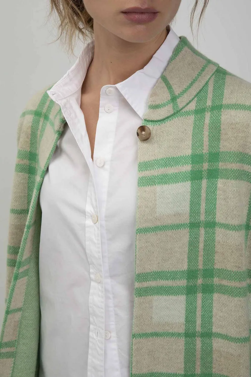 Cardigan Sjoerd - Parrot Green Check