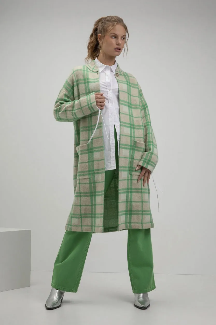 Cardigan Sjoerd - Parrot Green Check