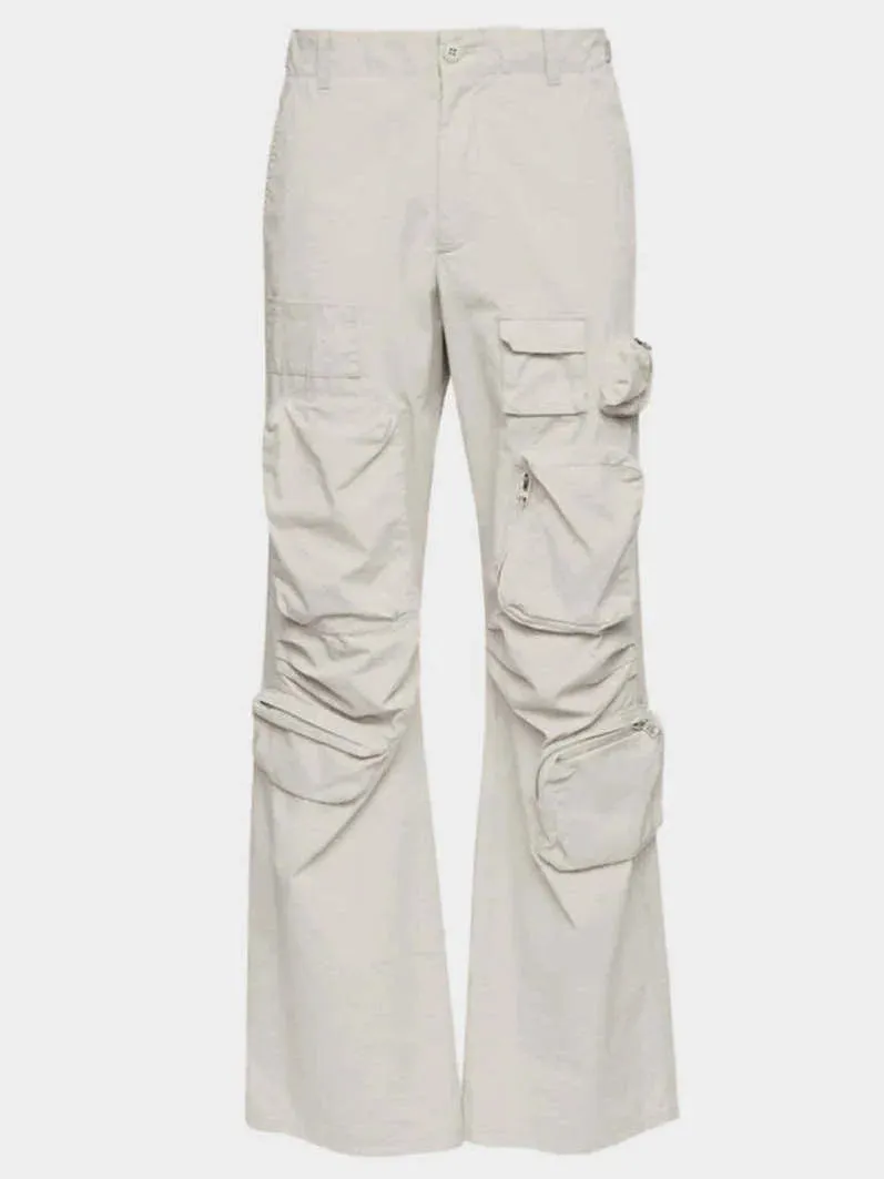 Cargo Pocket Utility Pants in Off-White