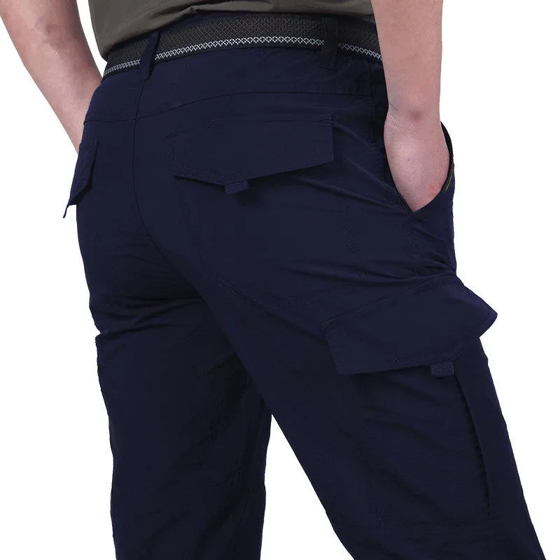 Casual Waterproof Quick-drying Mid Waist Army Pants With Pockets For Male