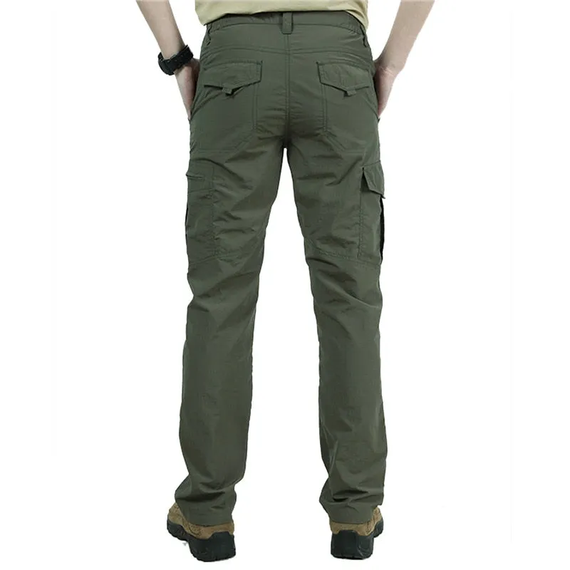 Casual Waterproof Quick-drying Mid Waist Army Pants With Pockets For Male