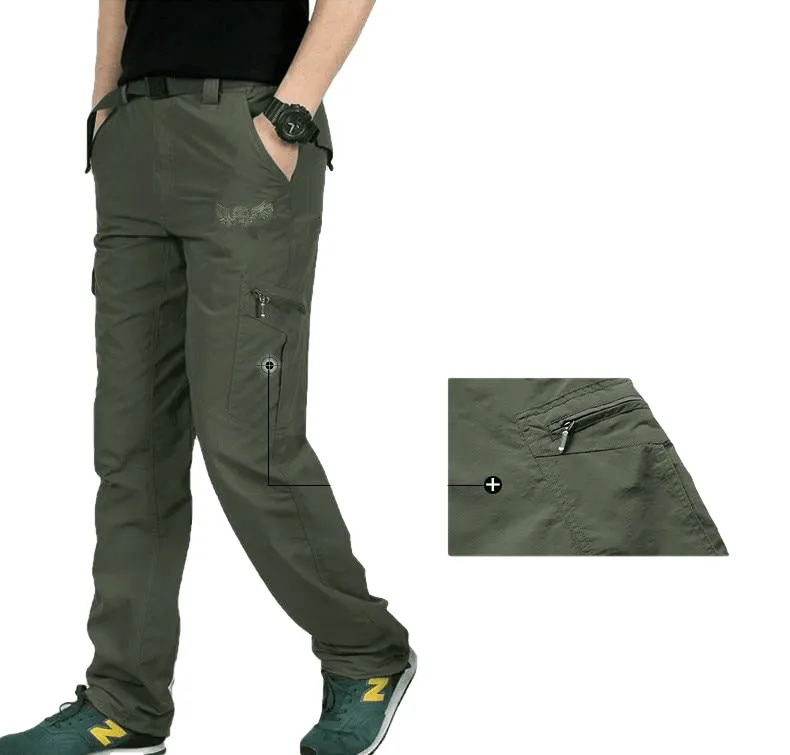 Casual Waterproof Quick-drying Mid Waist Army Pants With Pockets For Male