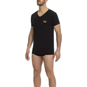 Cavalli Class Black Cotton Men T-Shirt