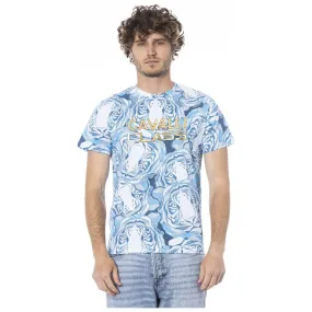 Cavalli Class Light Blue Cotton Men T-Shirt