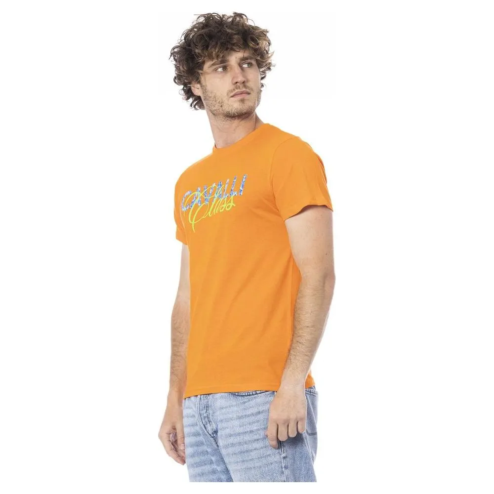 Cavalli Class Orange Cotton Men T-Shirt