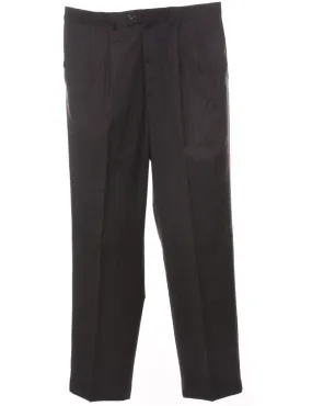 Chaps Black Striped Trousers - W34 L31