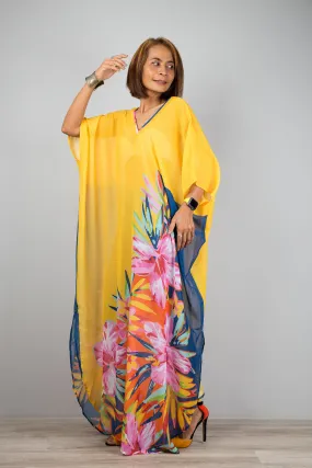 Chiffon kaftan maxi dress