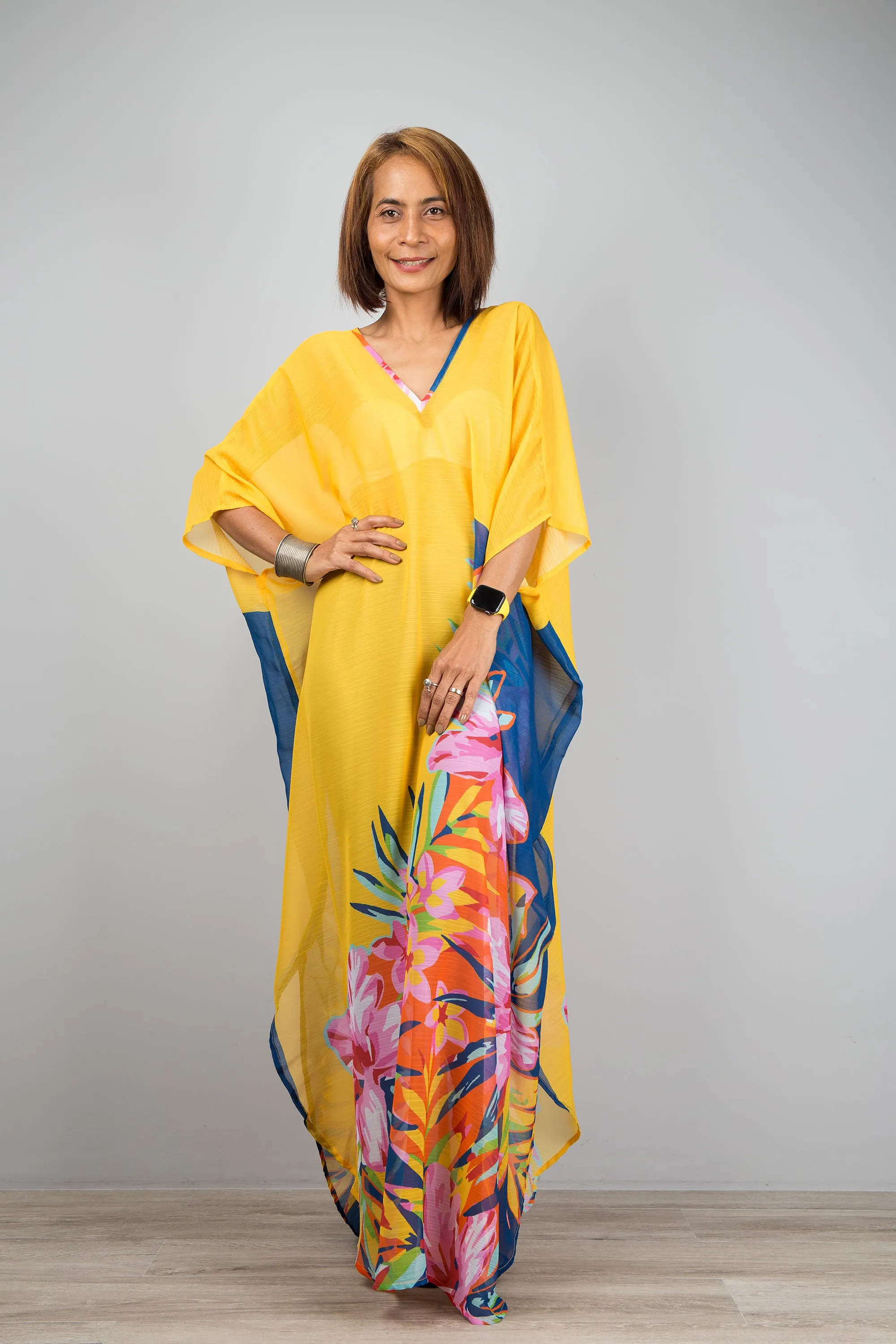 Chiffon kaftan maxi dress