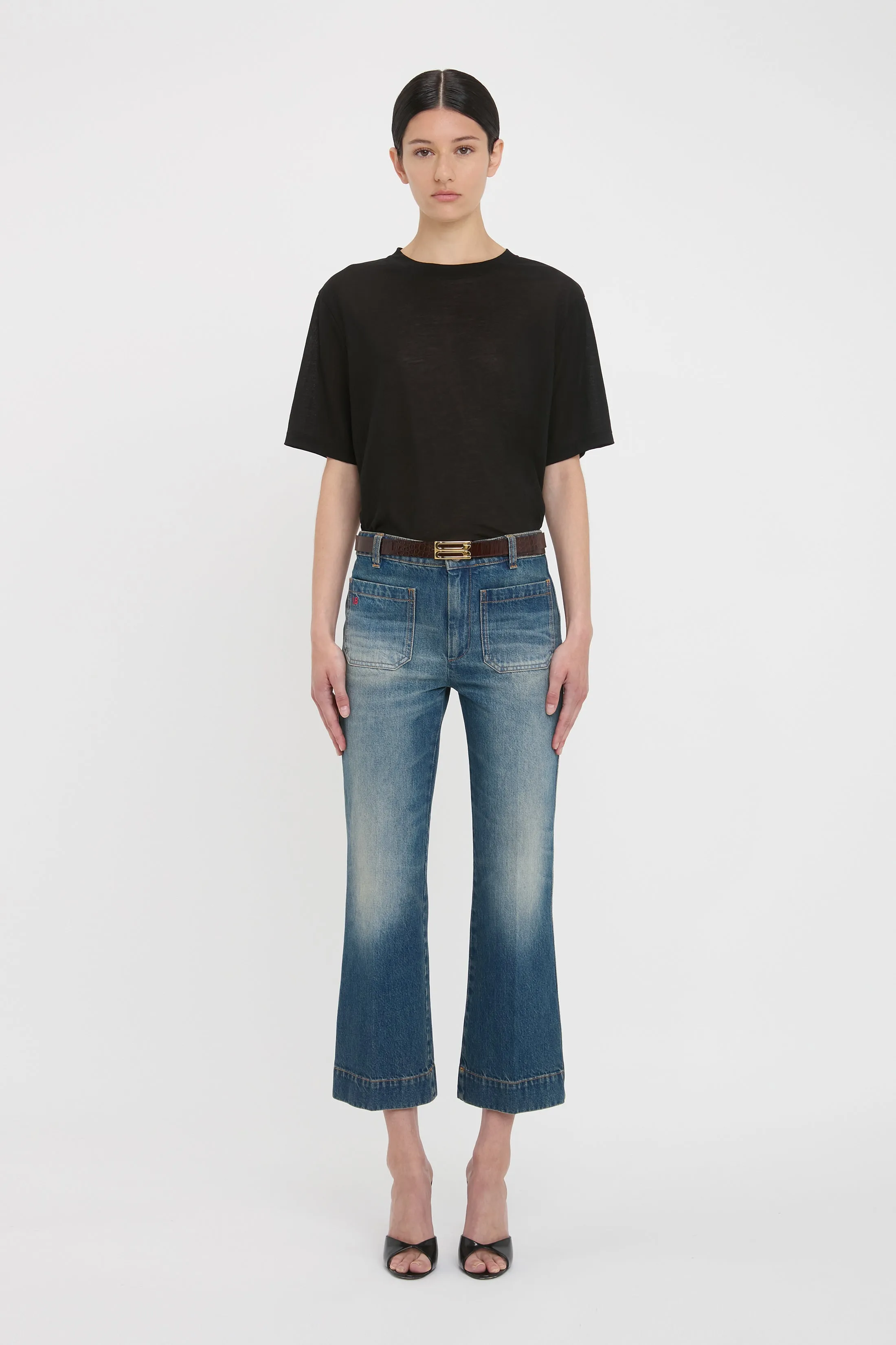 Classic Cotton Crepe T-Shirt In Black