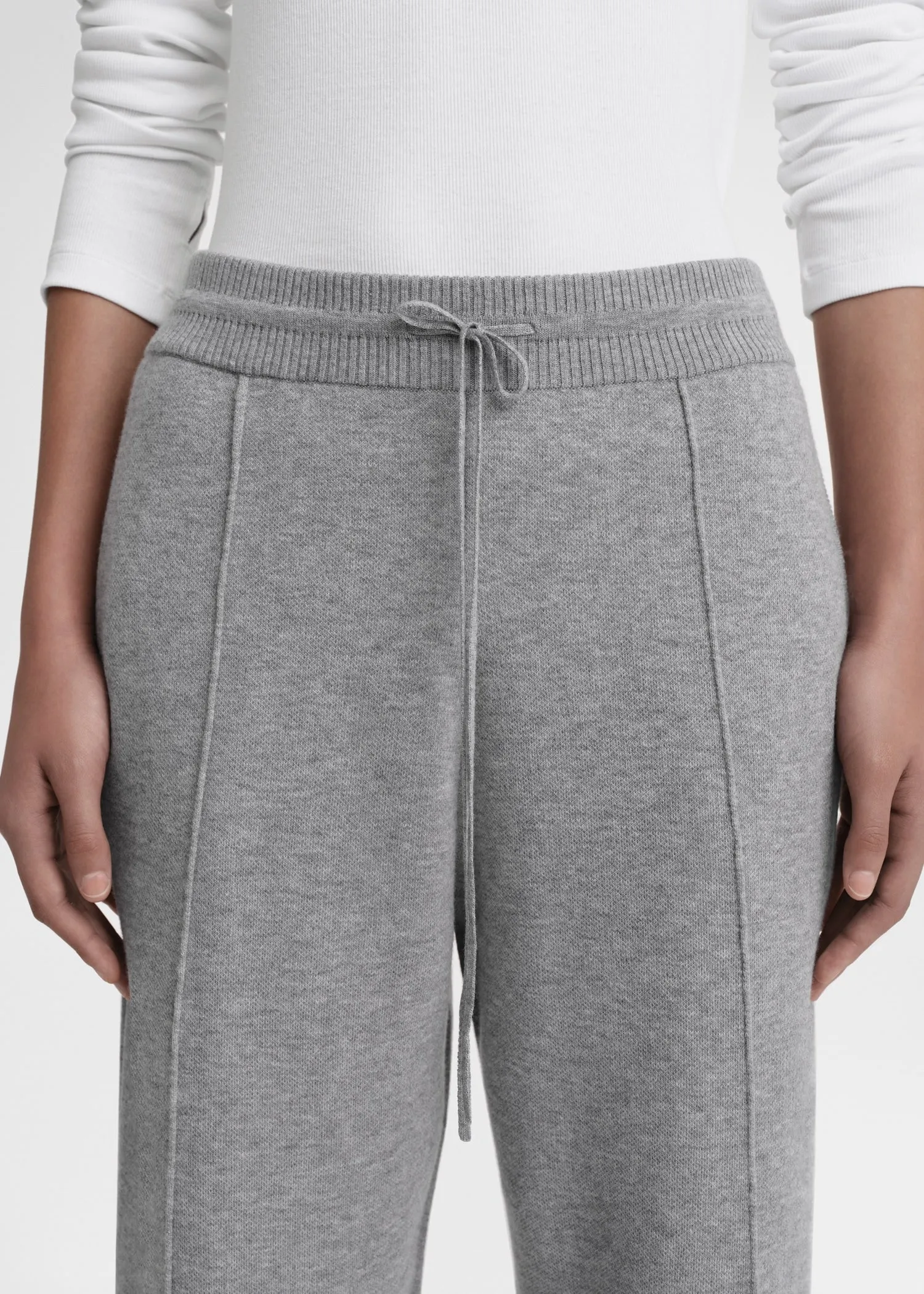 Cotton cashmere sweatpants grey melange