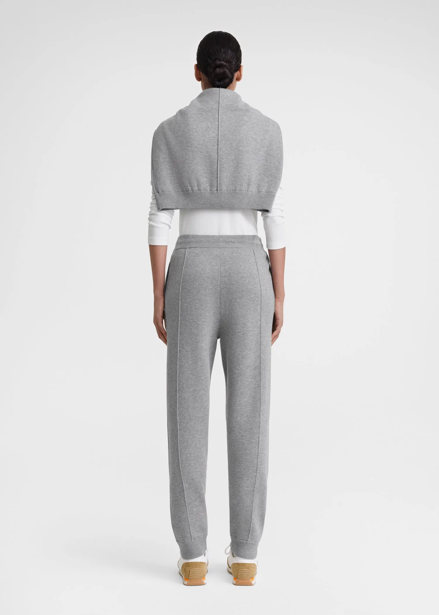 Cotton cashmere sweatpants grey melange