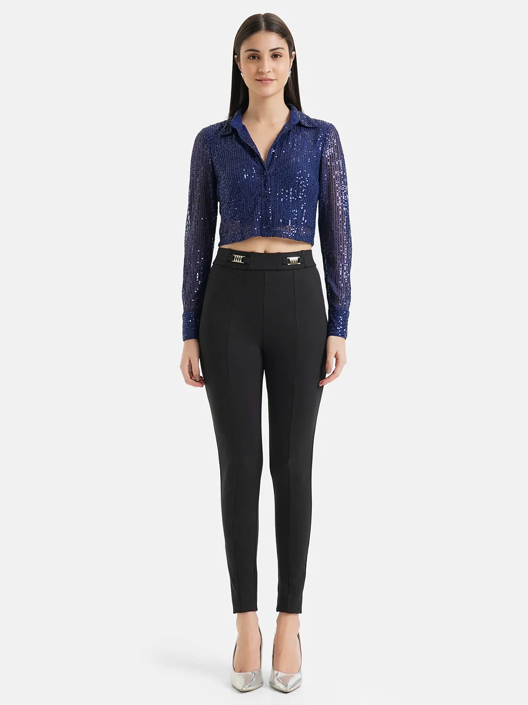 Cropped Sequin Shirt