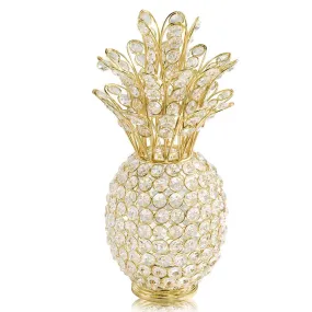 Crystal Gold Pineapple Sculpture, Clear