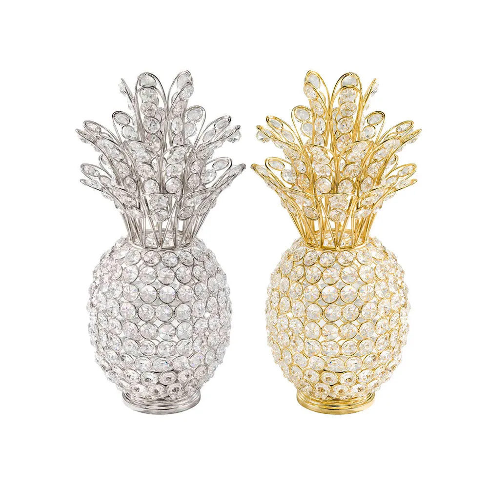 Crystal Silver Pineapple Sculpture, Clear