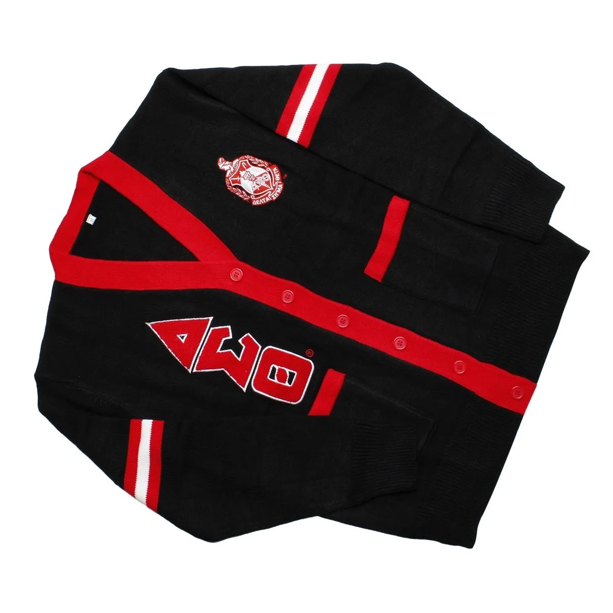 Delta Sigma Theta Cardigan DST Sorority XL Black Letterman Sweater Cardigan