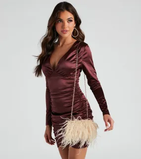 Demure Diva Marabou Feather Ring Clutch