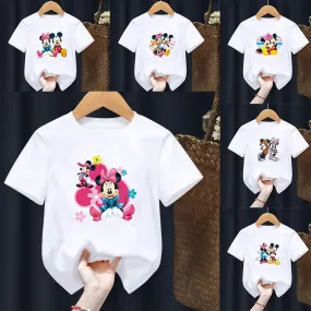 Disney Mickey Mouse Children T-Shirt Cartoon Children Casual Clothes Tee Shirt Kid Girl Boy Anime Fashion Y2K Top Kawaii T Shirt