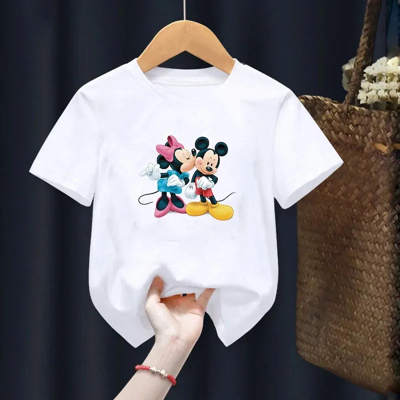 Disney Mickey Mouse Children T-Shirt Cartoon Children Casual Clothes Tee Shirt Kid Girl Boy Anime Fashion Y2K Top Kawaii T Shirt