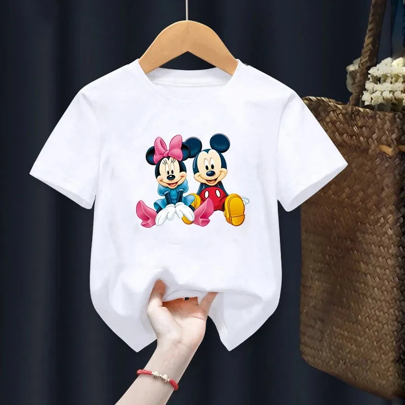 Disney Mickey Mouse Children T-Shirt Cartoon Children Casual Clothes Tee Shirt Kid Girl Boy Anime Fashion Y2K Top Kawaii T Shirt