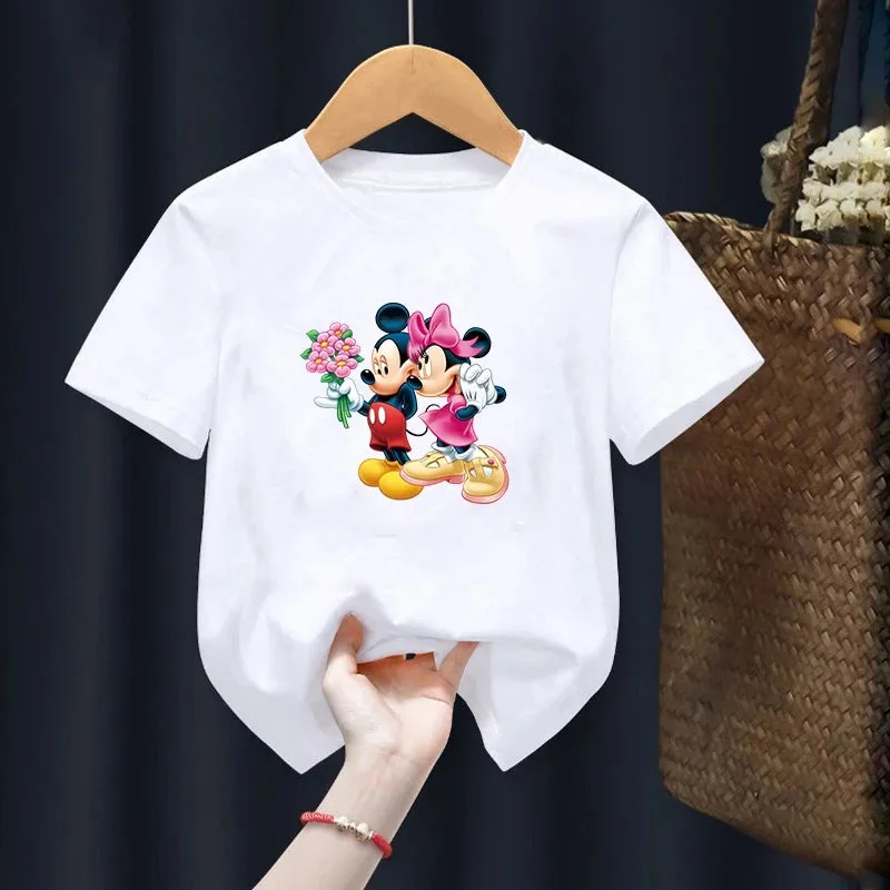 Disney Mickey Mouse Children T-Shirt Cartoon Children Casual Clothes Tee Shirt Kid Girl Boy Anime Fashion Y2K Top Kawaii T Shirt