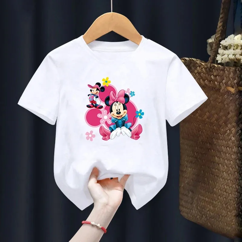 Disney Mickey Mouse Children T-Shirt Cartoon Children Casual Clothes Tee Shirt Kid Girl Boy Anime Fashion Y2K Top Kawaii T Shirt