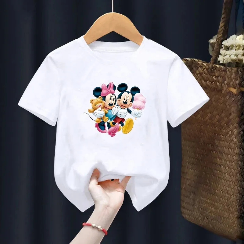 Disney Mickey Mouse Children T-Shirt Cartoon Children Casual Clothes Tee Shirt Kid Girl Boy Anime Fashion Y2K Top Kawaii T Shirt