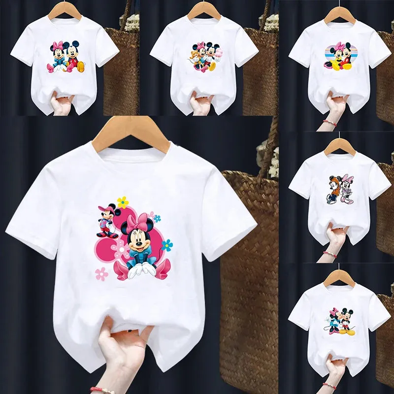 Disney Mickey Mouse Children T-Shirt Cartoon Children Casual Clothes Tee Shirt Kid Girl Boy Anime Fashion Y2K Top Kawaii T Shirt