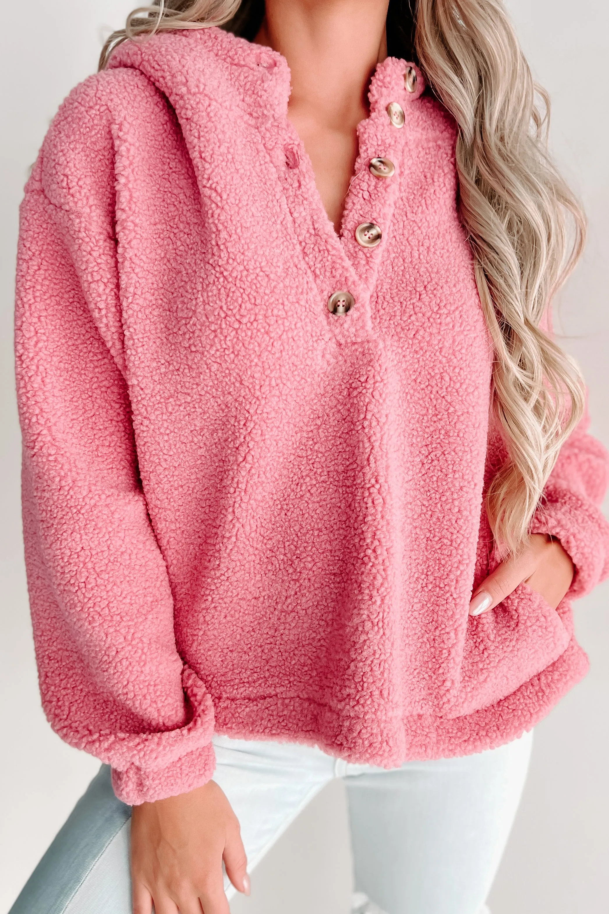 Doorbuster- Too Sweet For Words Hooded Teddy Pullover (Pink)