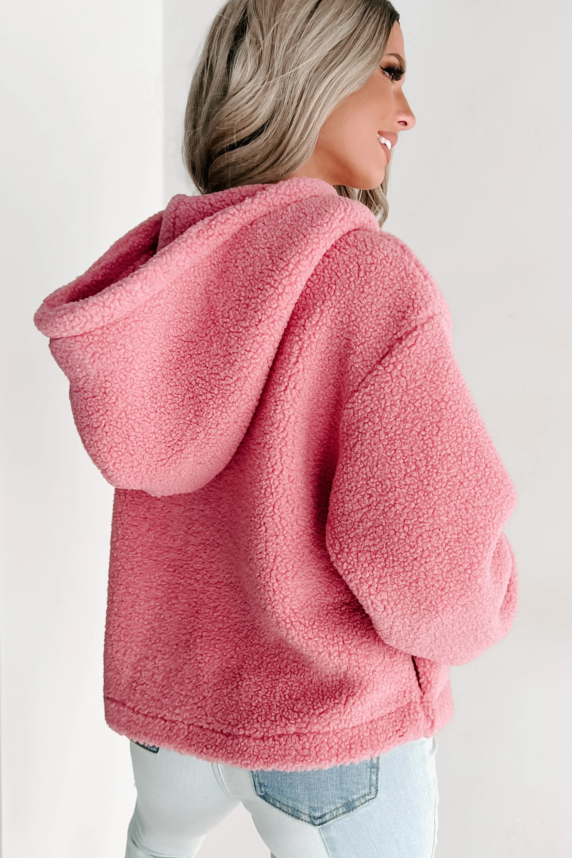 Doorbuster- Too Sweet For Words Hooded Teddy Pullover (Pink)