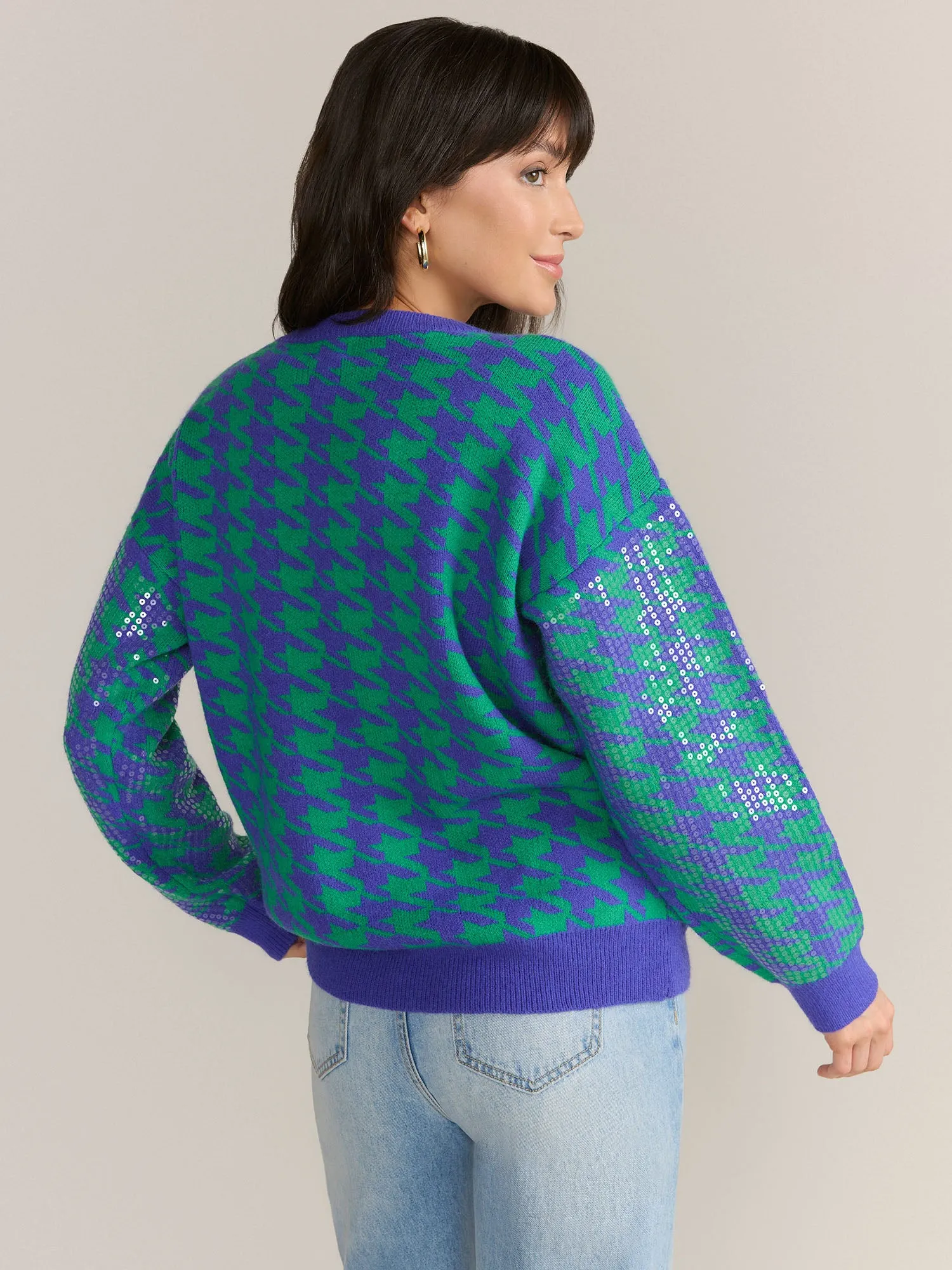 Dreamers Sequin Houndstooth Pullover - Brands We Love