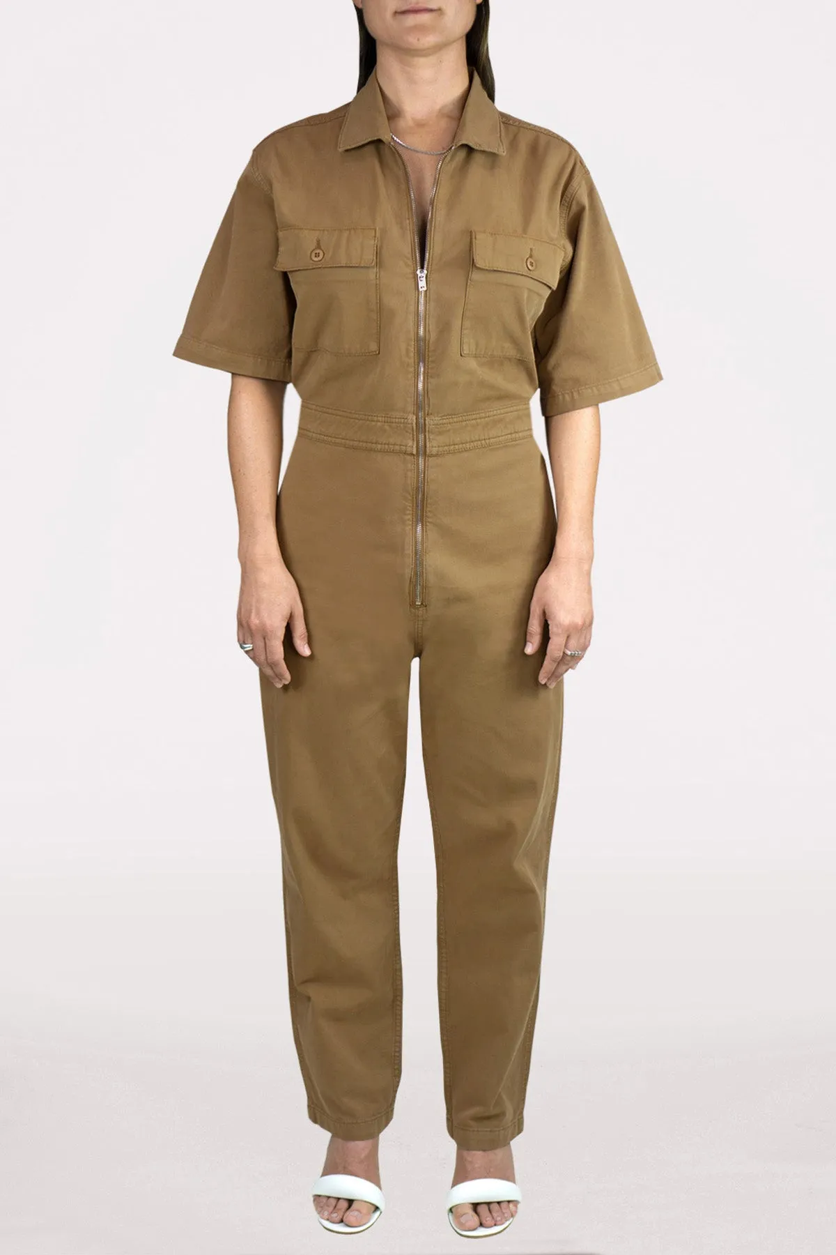 DSTLD Women's Utility Jumpsuit in Ermine