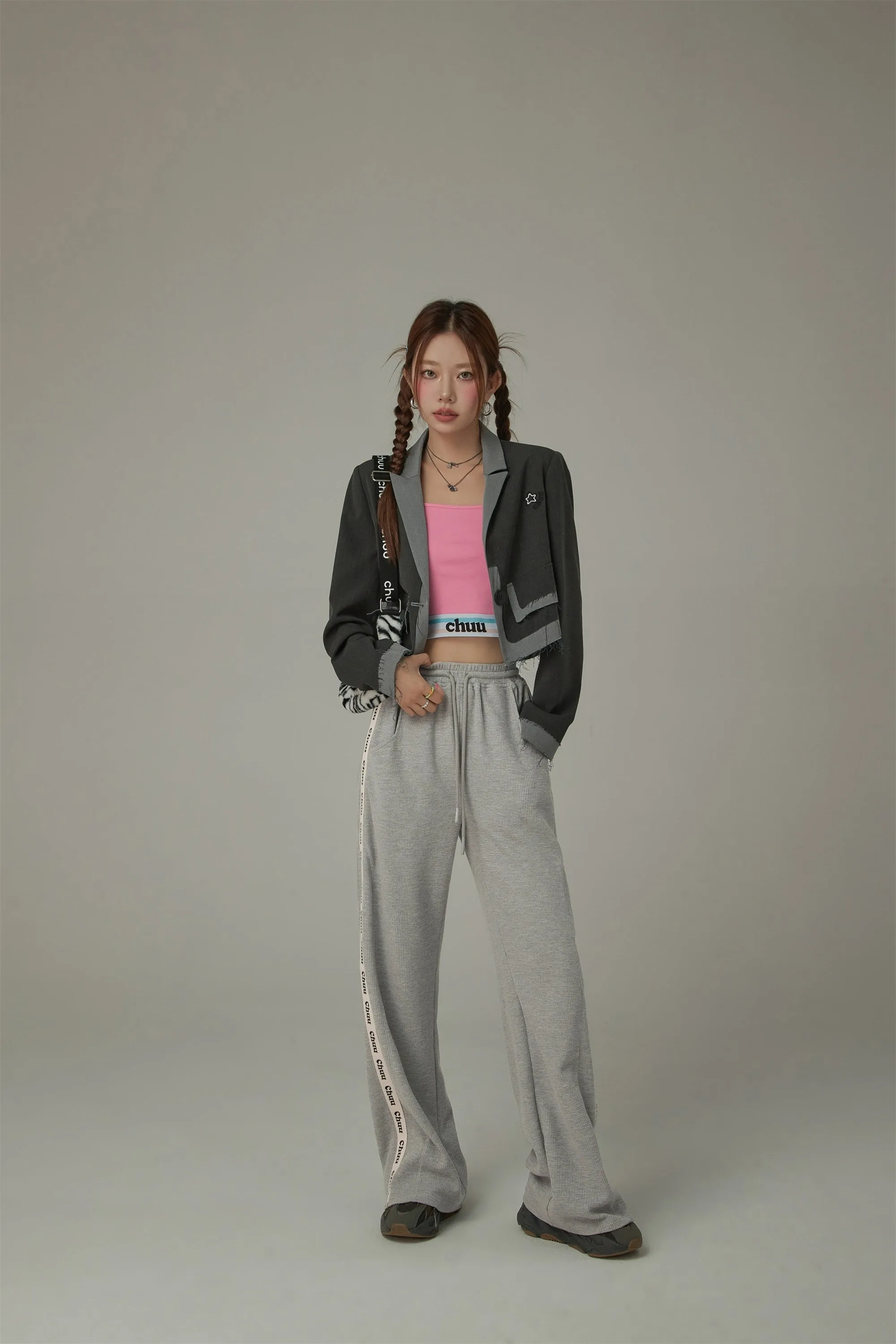 Elastic Waist Sporty Logo Sweatpants