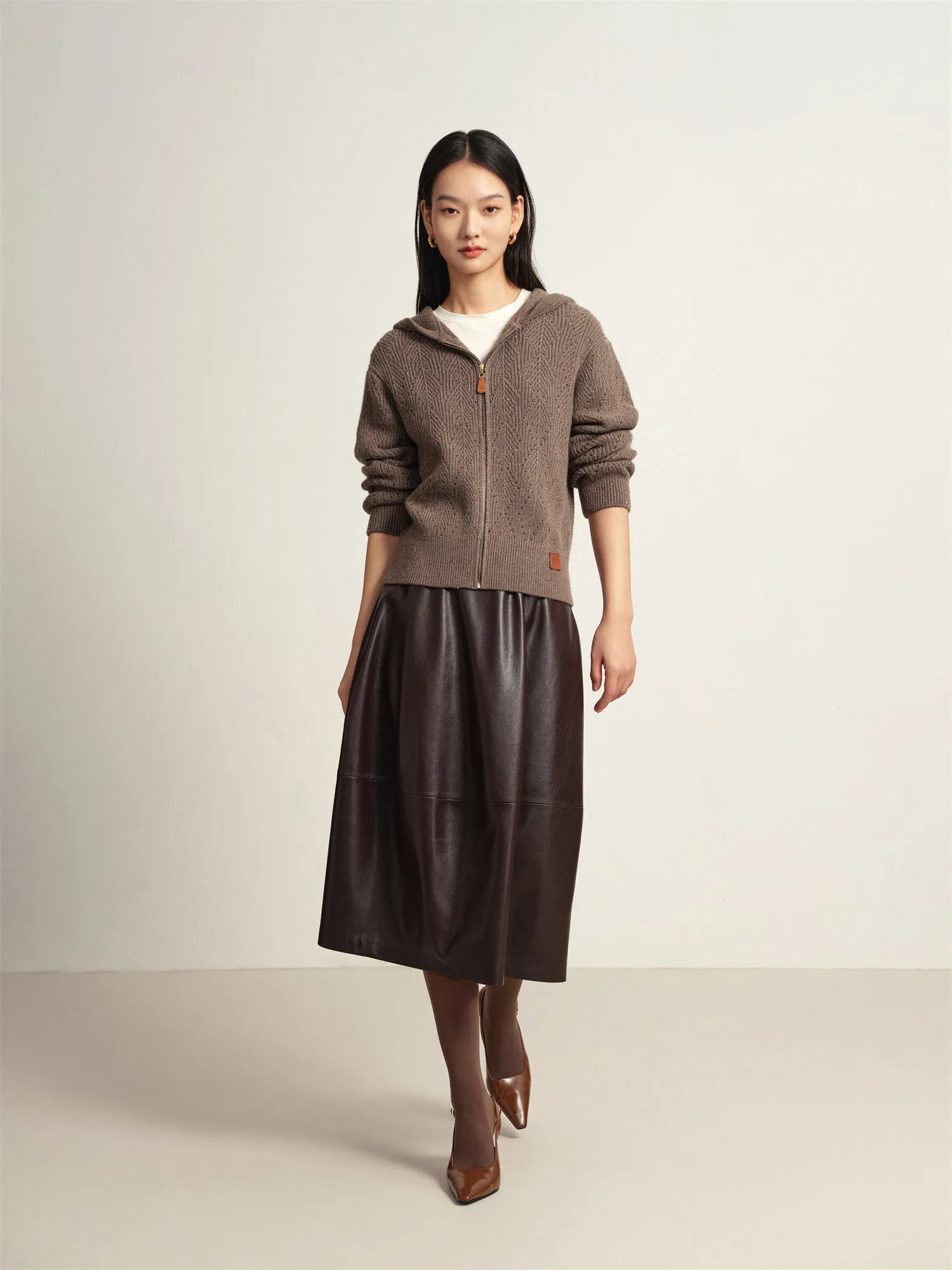 EP YAYING Sheep Wool Knitted Cardigan