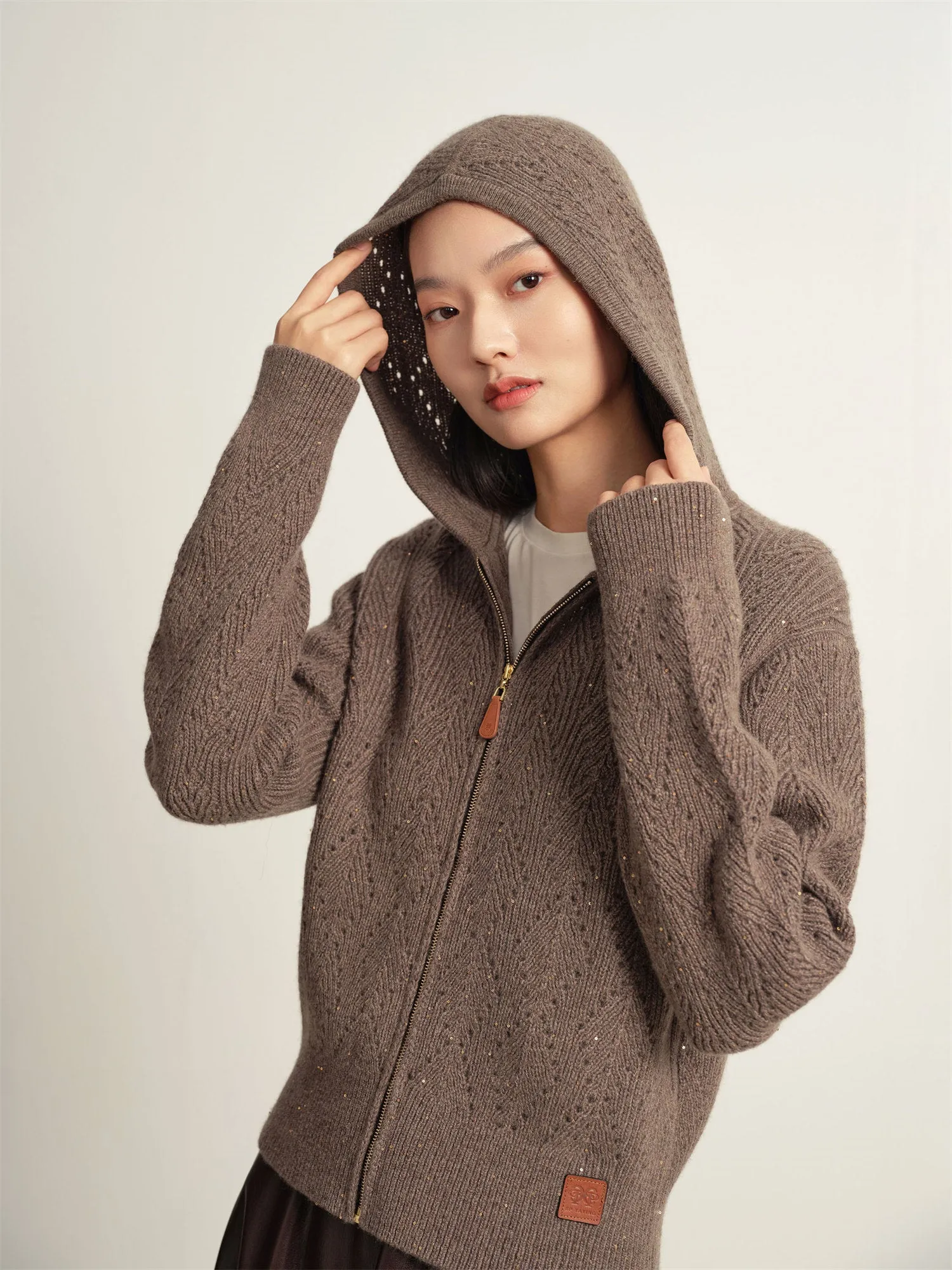 EP YAYING Sheep Wool Knitted Cardigan