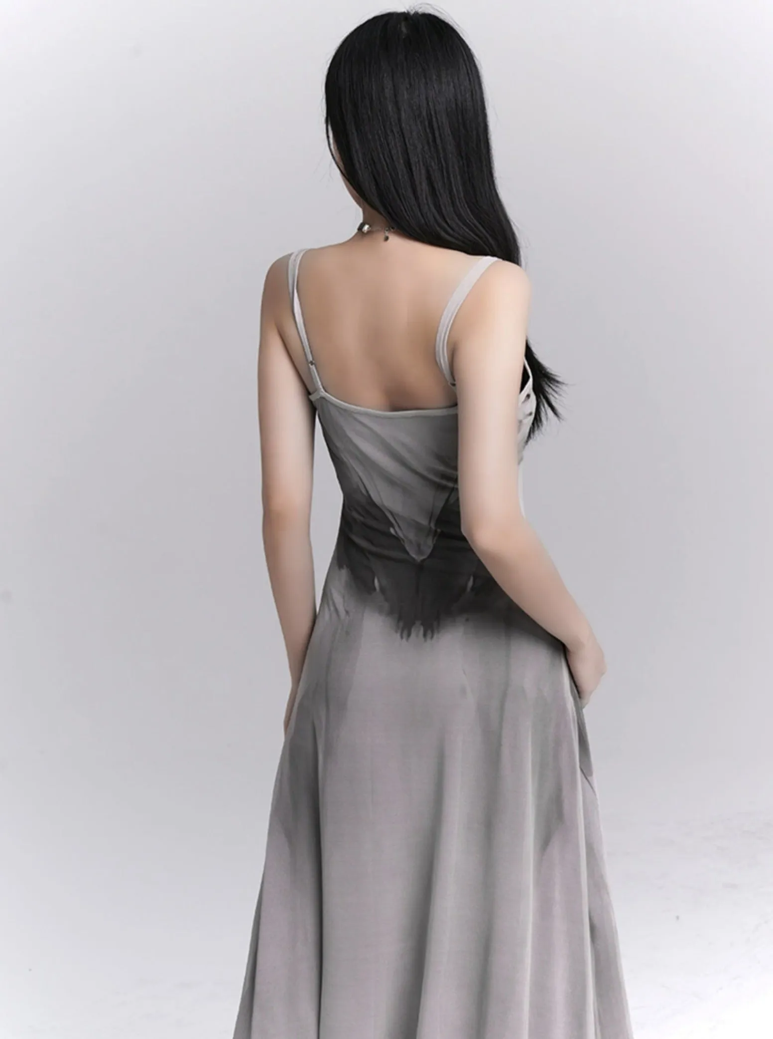 Ethereal Ink Splash Maxi Dress