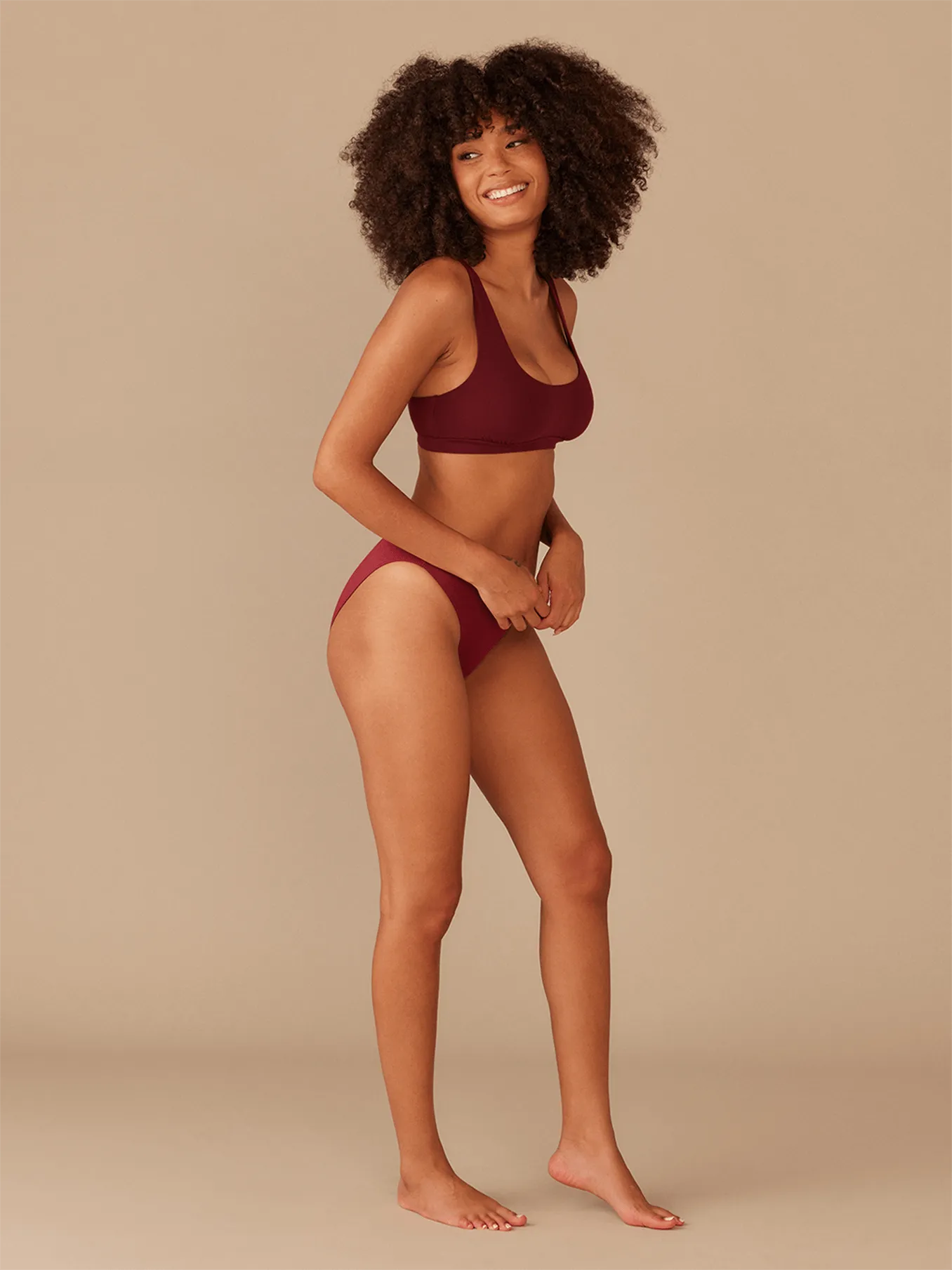 FeelFree Square Neck Bralette | Cabernet/Cabernet